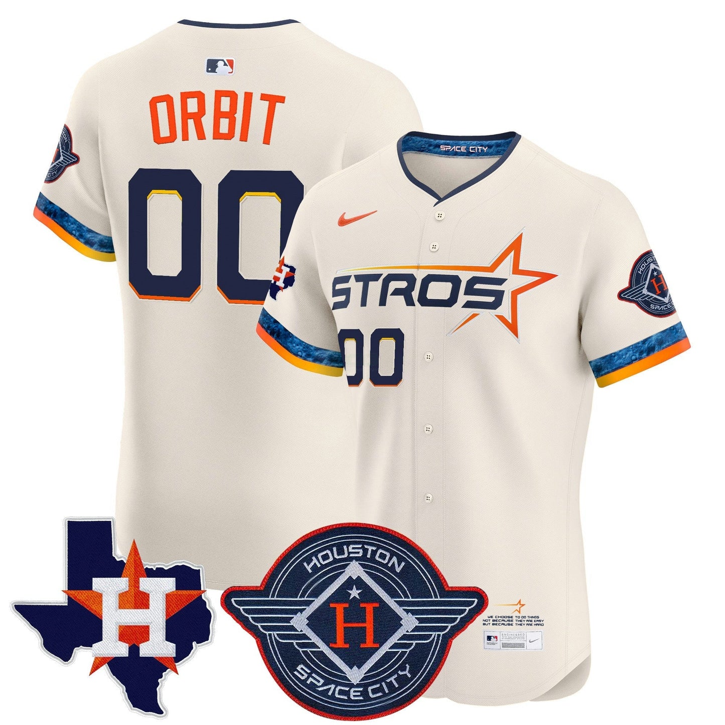 Camisa MLB Men’s Houston 2025 City Connect Texas Patch Vapor Premier Elite Jersey