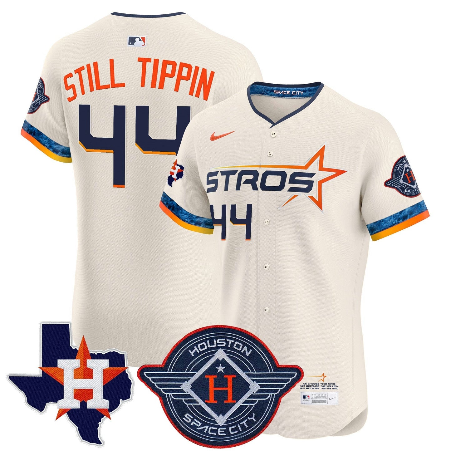 Camisa MLB Men’s Houston 2025 City Connect Texas Patch Vapor Premier Elite Jersey