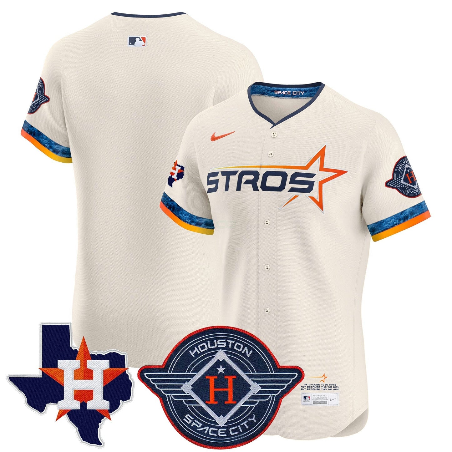 Camisa MLB Men’s Houston 2025 City Connect Texas Patch Vapor Premier Elite Jersey