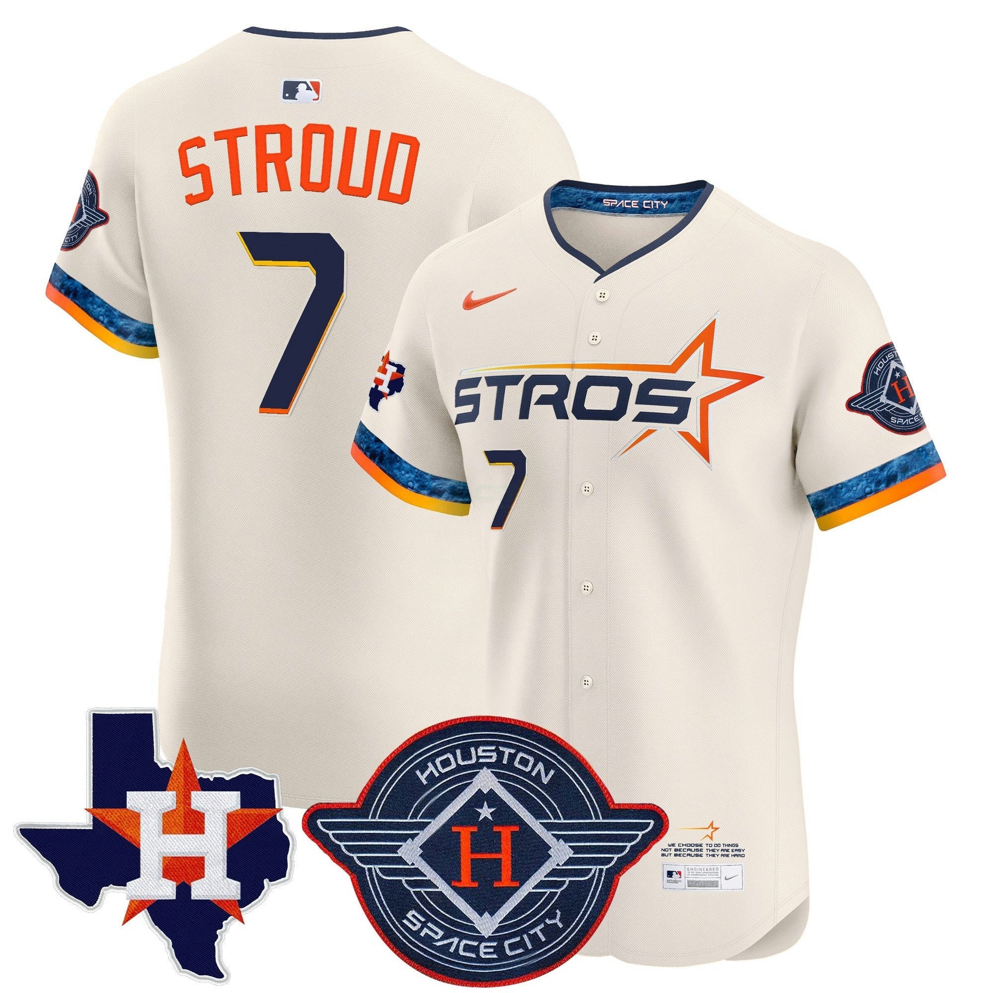 Camisa MLB Men’s Houston 2025 City Connect Texas Patch Vapor Premier Elite Jersey