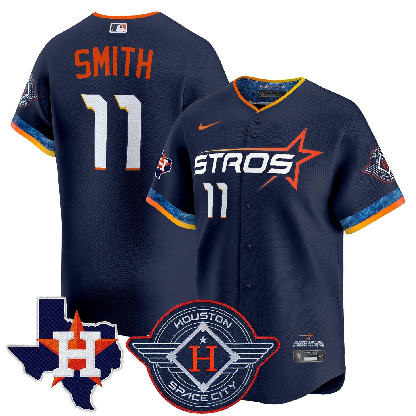 Camisa MLB Men’s Houston 2025 City Connect Texas Patch Vapor Premier Limited Jersey