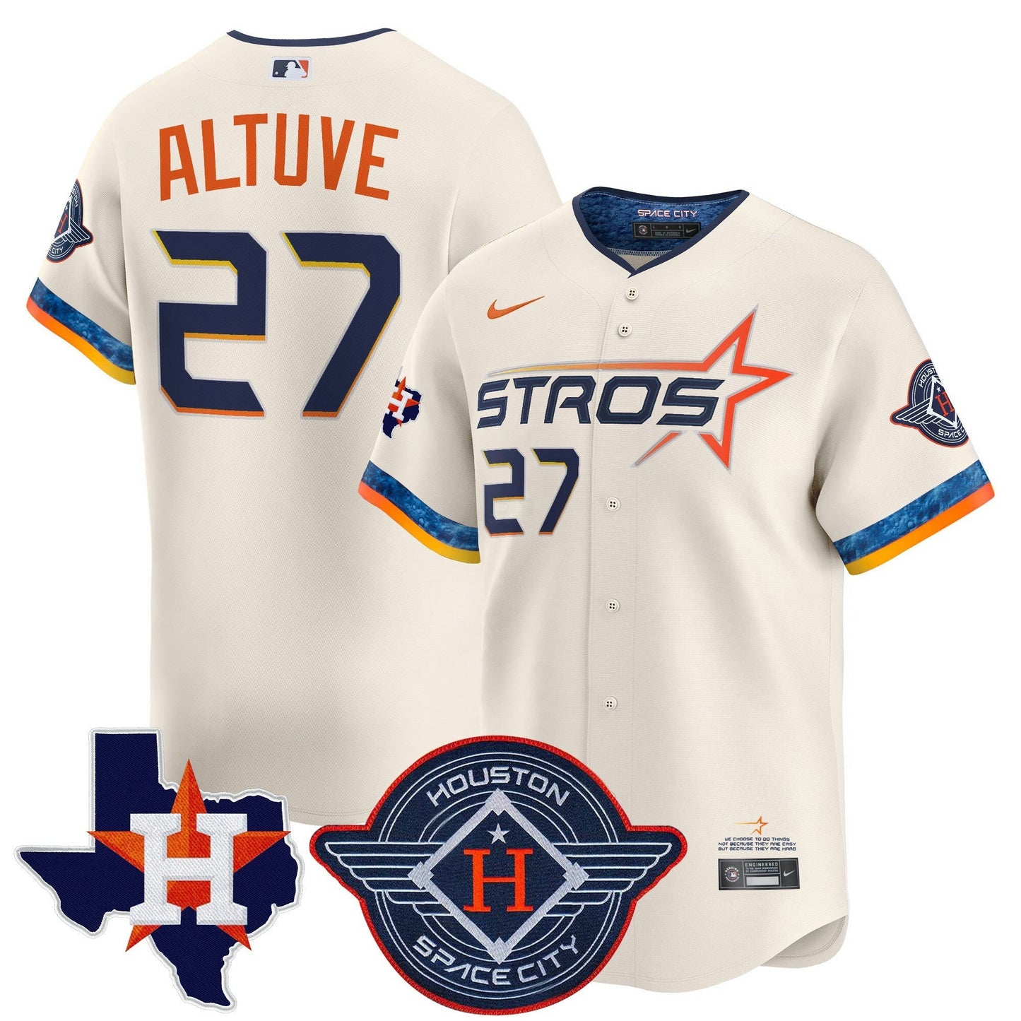 Camisa MLB Men’s Houston 2025 City Connect Texas Patch Vapor Premier Limited Jersey