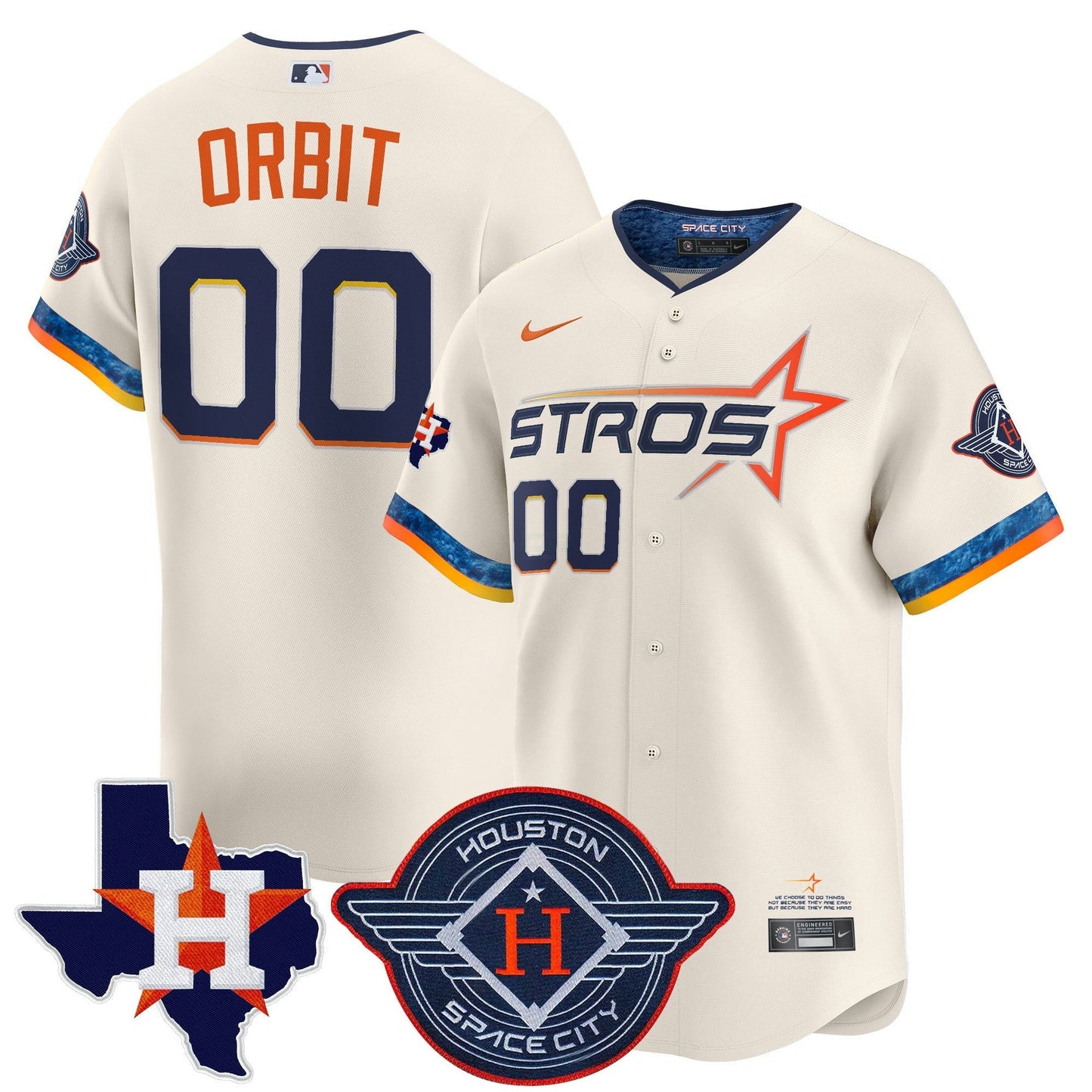 Camisa MLB Men’s Houston 2025 City Connect Texas Patch Vapor Premier Limited Jersey