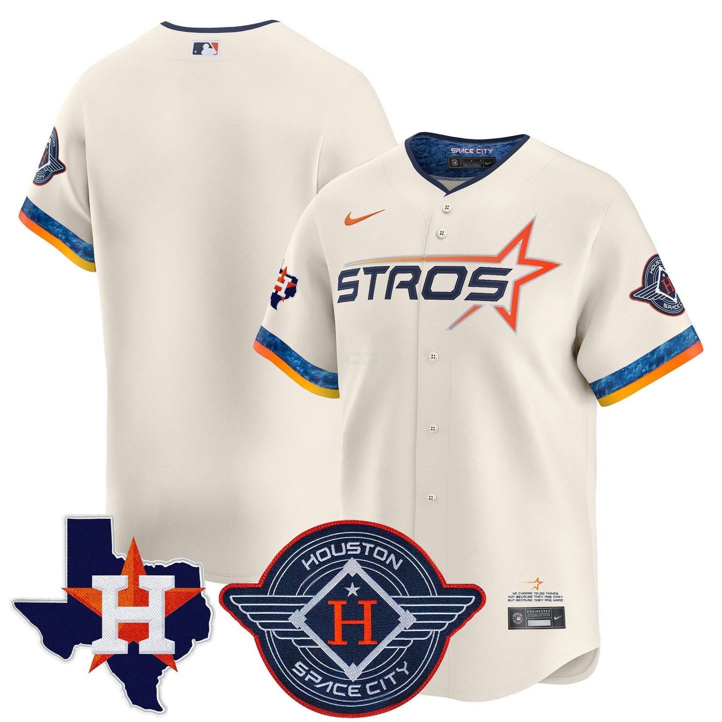 Camisa MLB Men’s Houston 2025 City Connect Texas Patch Vapor Premier Limited Jersey