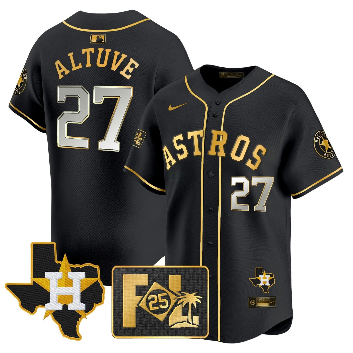 Camisa MLB Men’s Houston 2025 Spring Training & Texas Patch Vapor Premier Limited Jersey