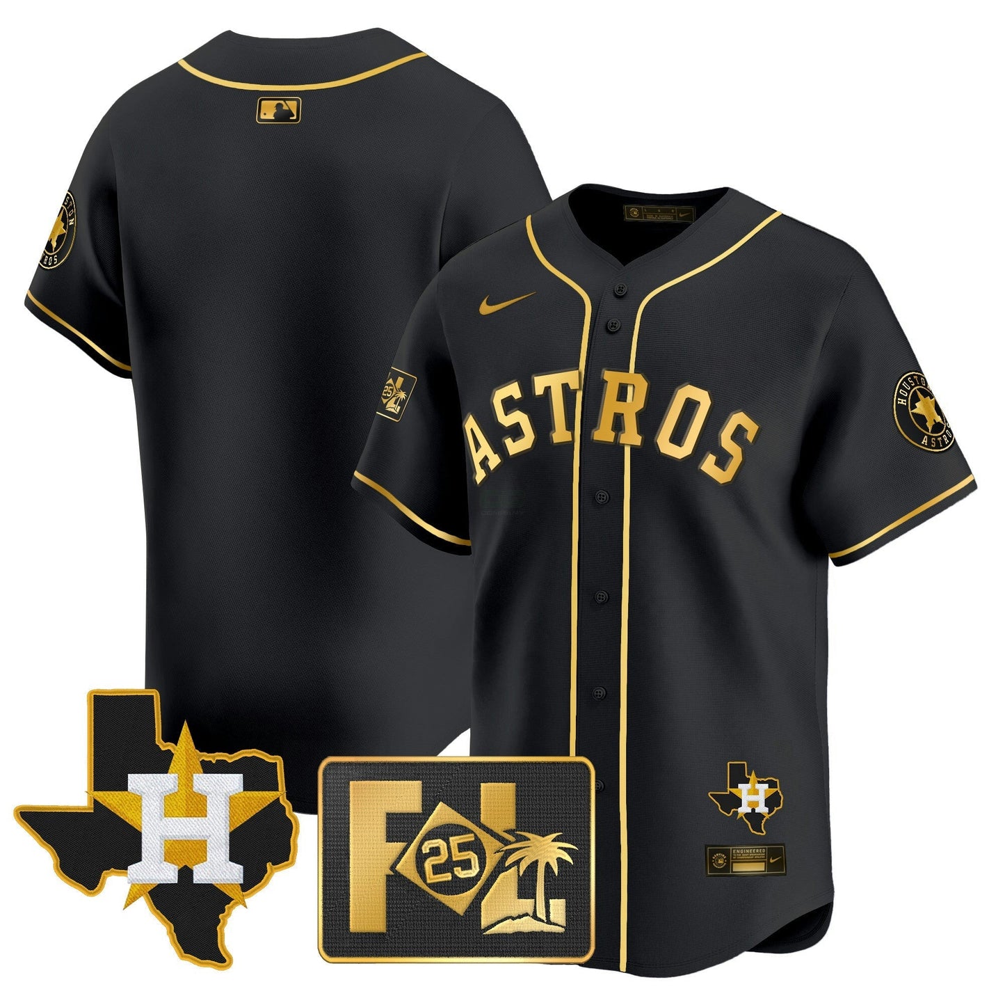 Camisa MLB Men’s Houston 2025 Spring Training & Texas Patch Vapor Premier Limited Jersey