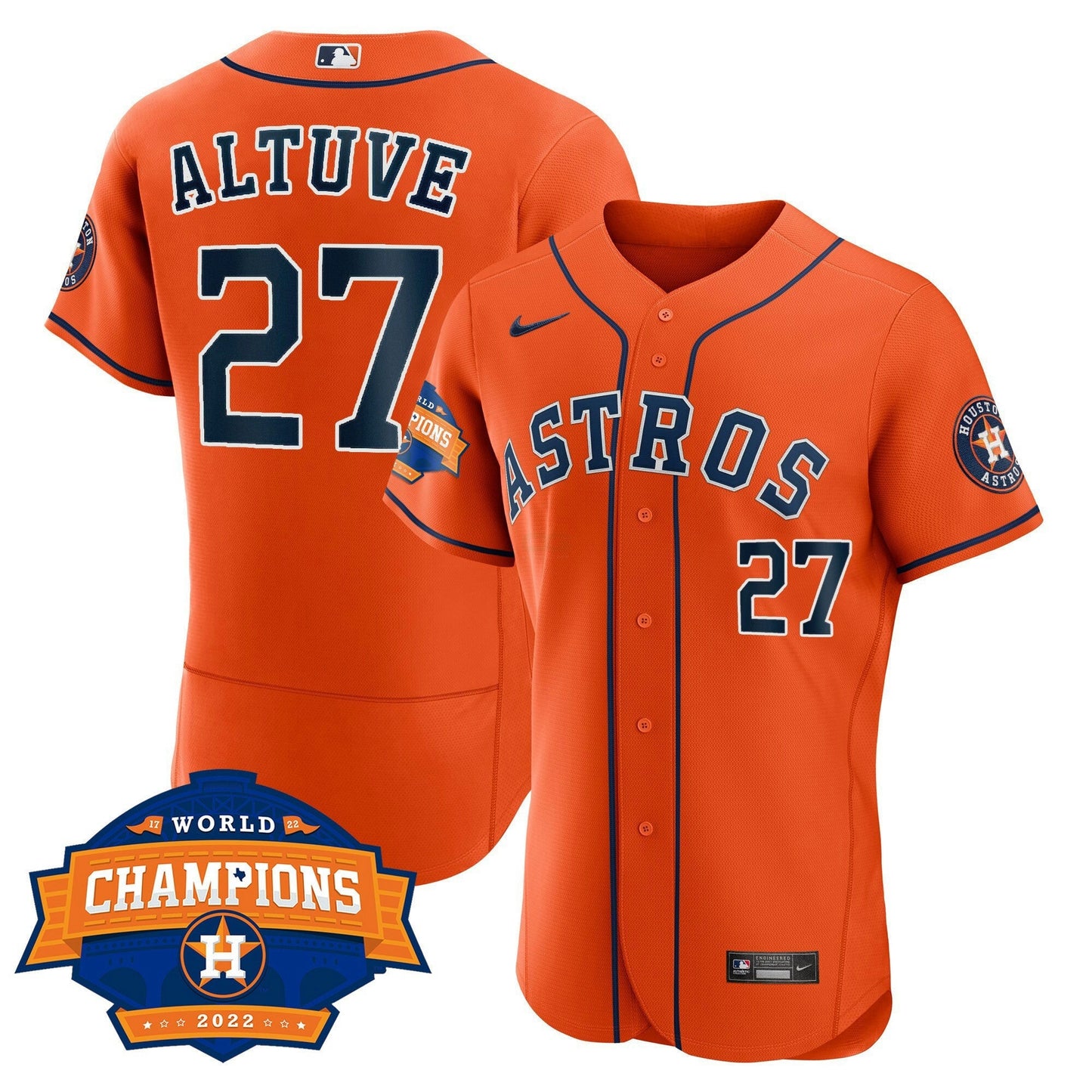 Camisa MLB Men’s Houston Alternativa 2022 World Series Champions Patch Limited Jersey