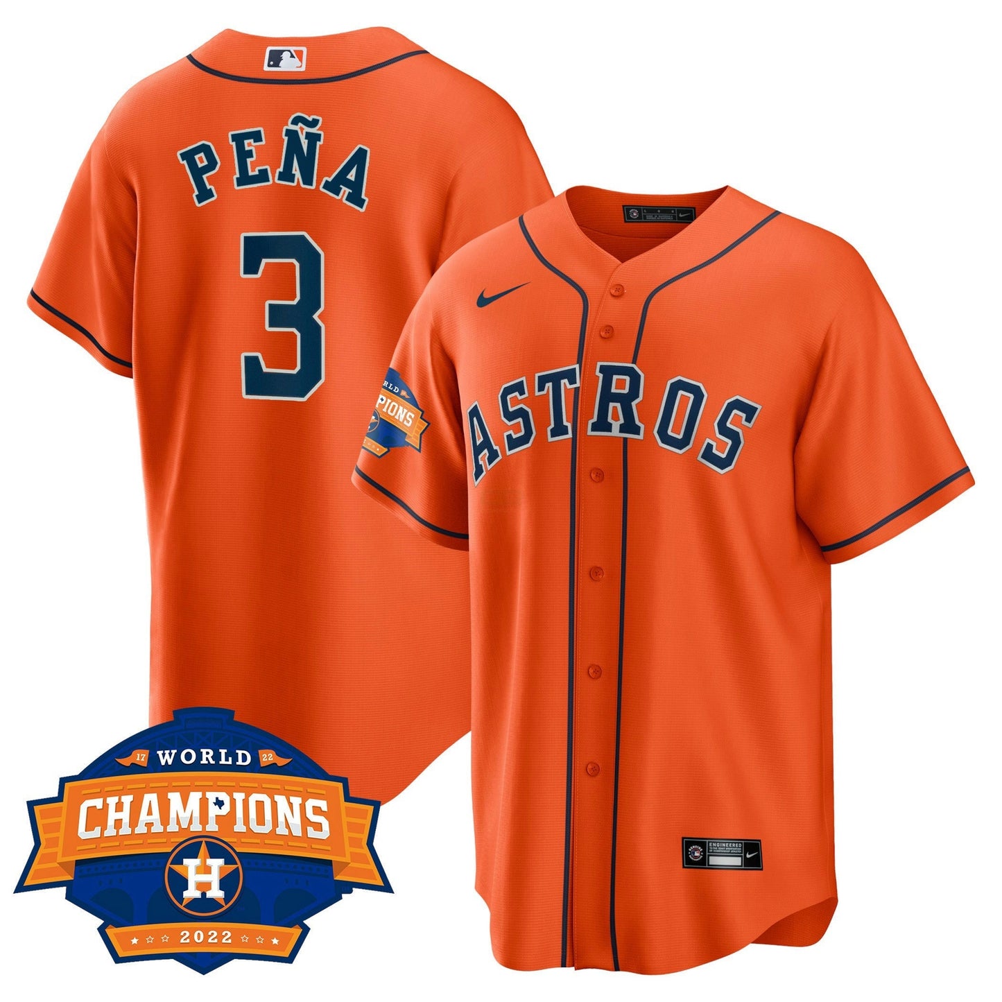 Camisa MLB Men’s Houston Alternativa 2022 World Series Champions Patch Limited Jersey