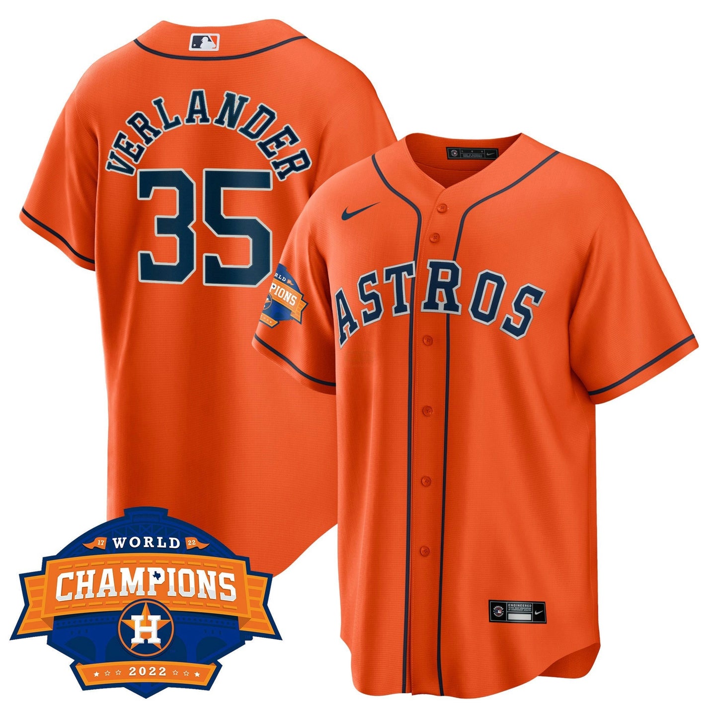 Camisa MLB Men’s Houston Alternativa 2022 World Series Champions Patch Limited Jersey