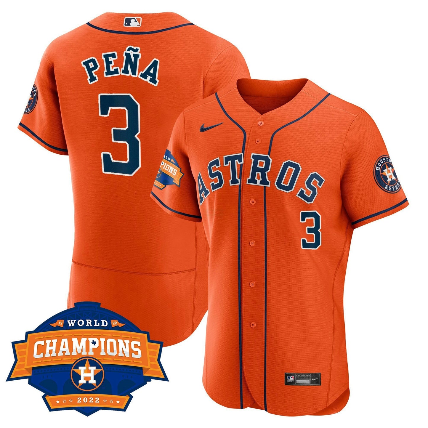 Camisa MLB Men’s Houston Alternativa 2022 World Series Champions Patch Limited Jersey