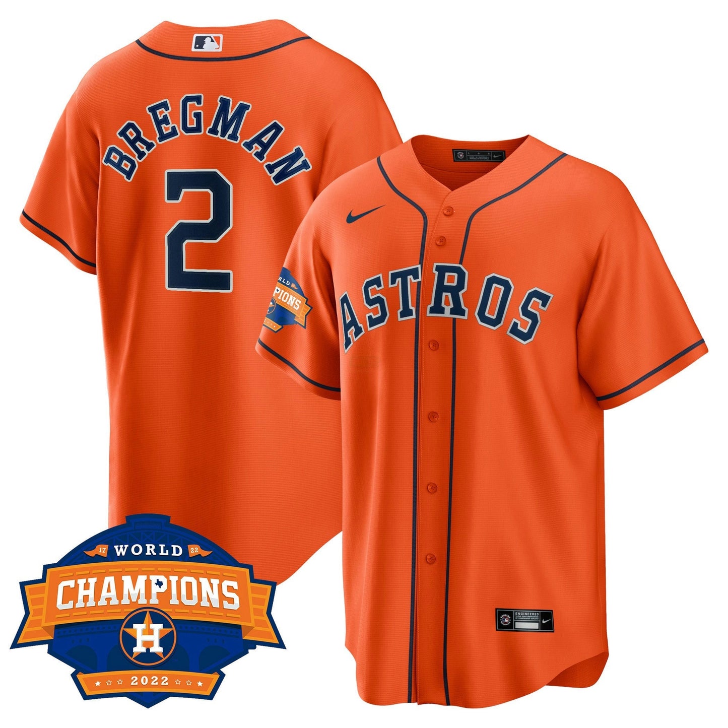 Camisa MLB Men’s Houston Alternativa 2022 World Series Champions Patch Limited Jersey