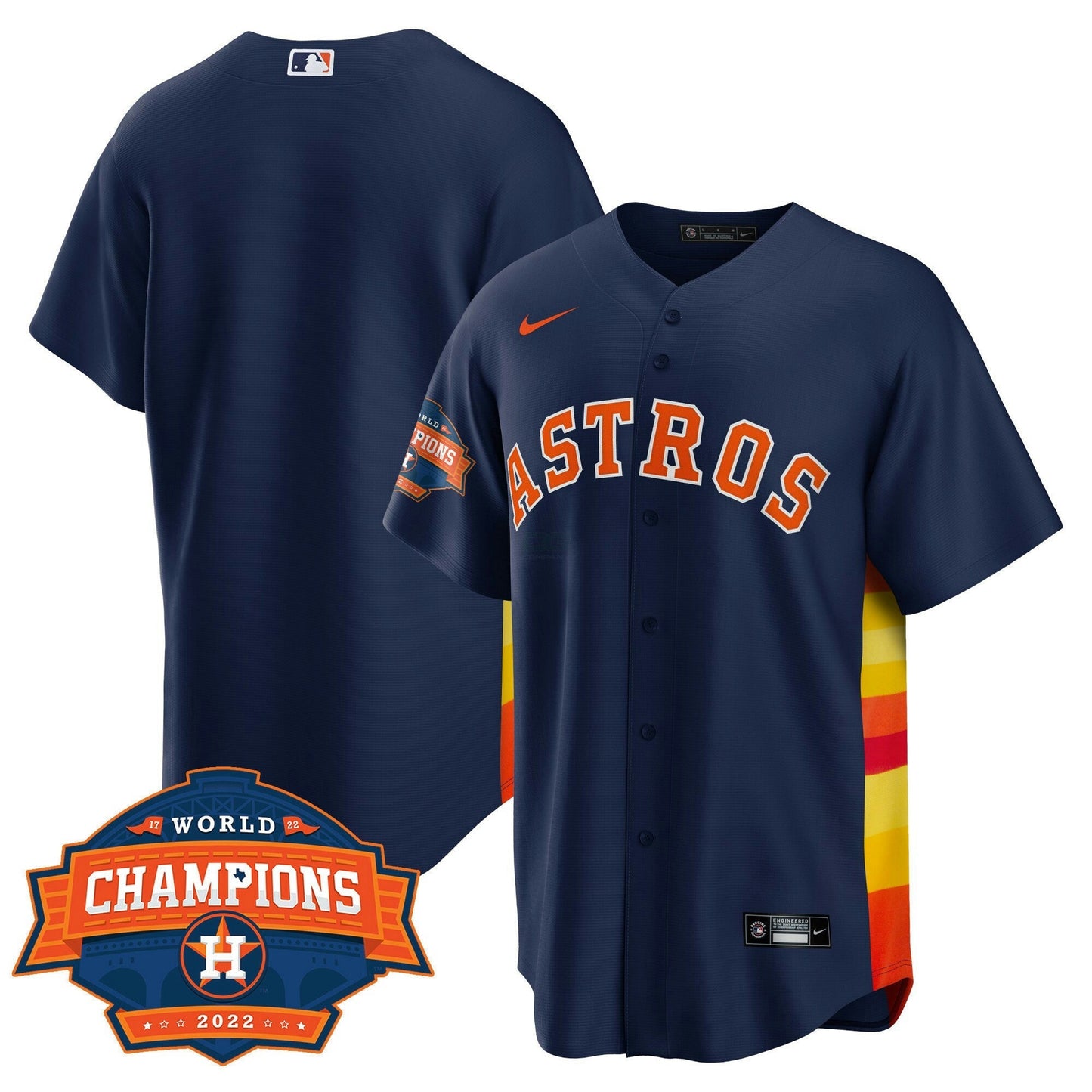 Camisa MLB Men’s Houston Alternativa Azul Marinho 2022 Champions Limited Player Jersey