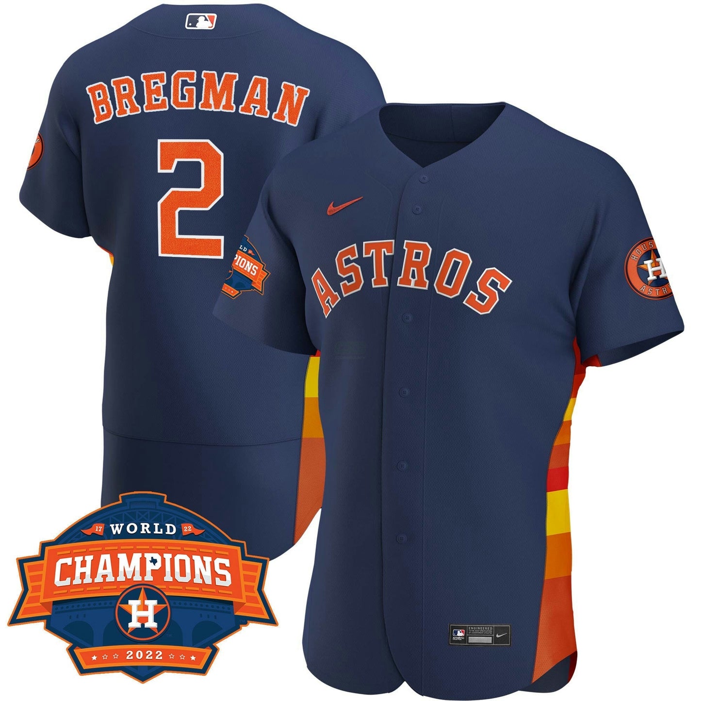 Camisa MLB Men’s Houston Alternativa Azul Marinho 2022 Champions Limited Player Jersey