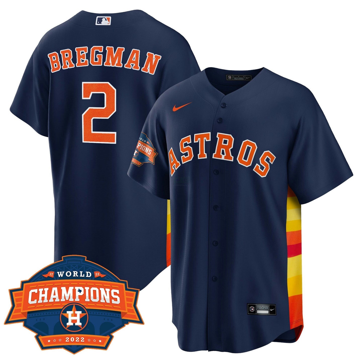 Camisa MLB Men’s Houston Alternativa Azul Marinho 2022 Champions Limited Player Jersey