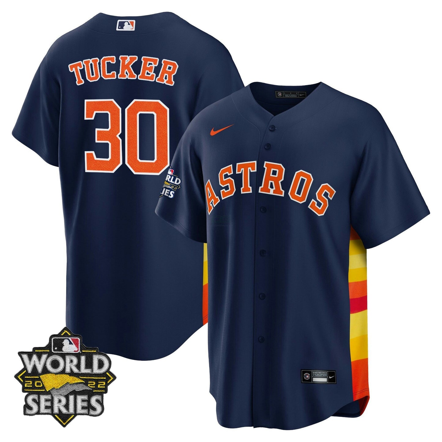 Camisa MLB Men’s Houston Alternativa Azul Marinho 2022 World Series Player Jersey