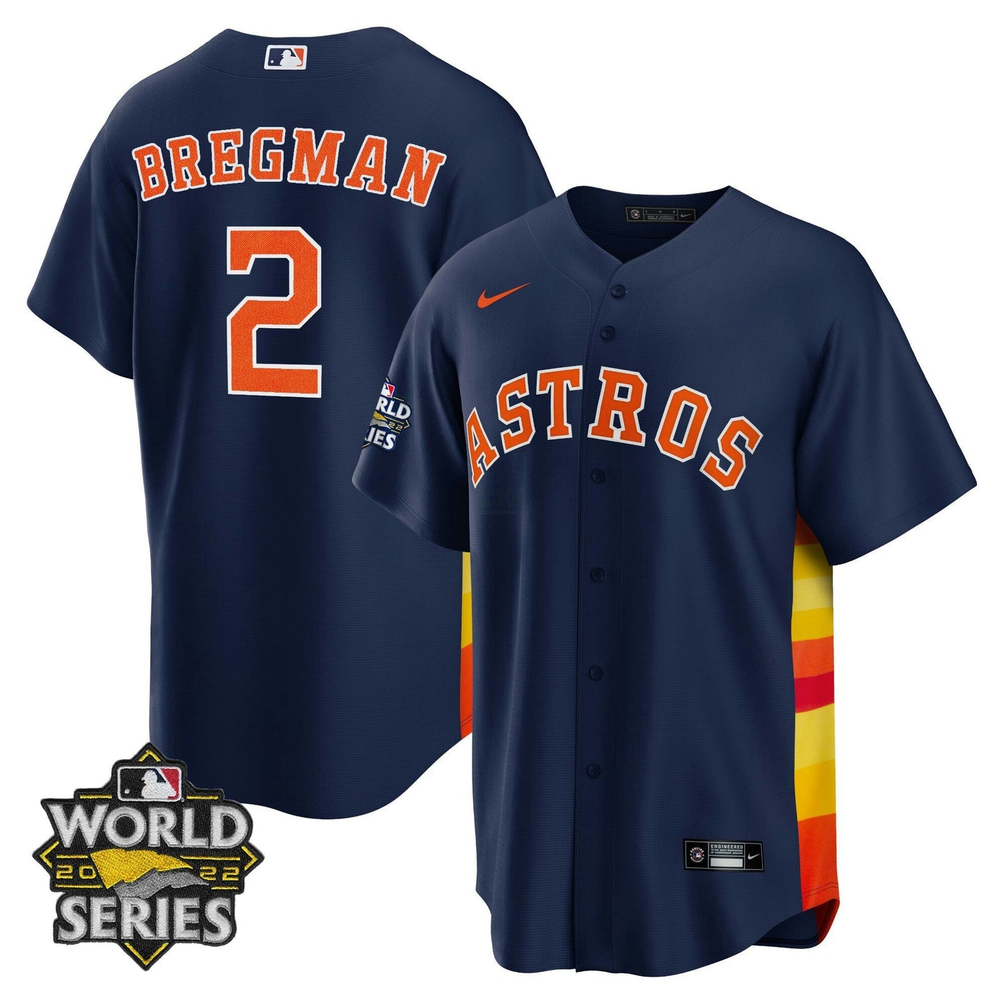 Camisa MLB Men’s Houston Alternativa Azul Marinho 2022 World Series Player Jersey