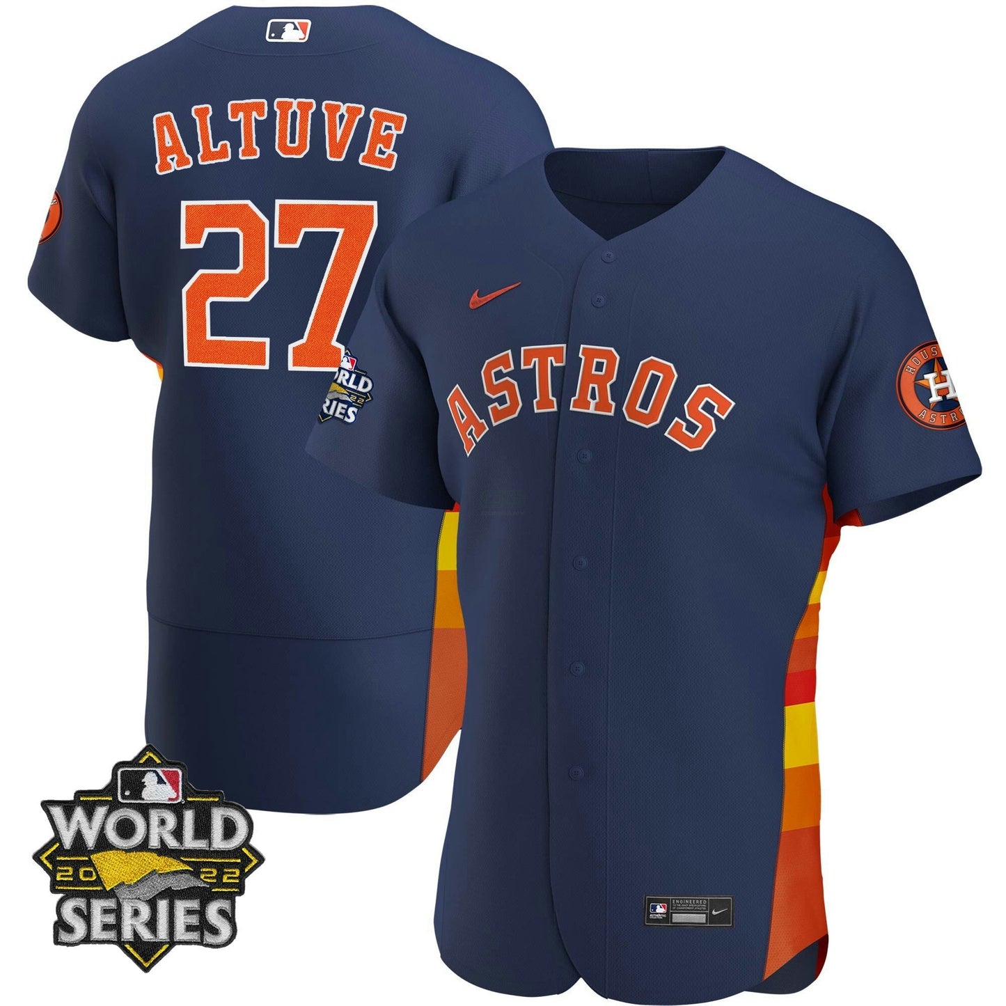 Camisa MLB Men’s Houston Alternativa Azul Marinho 2022 World Series Player Jersey