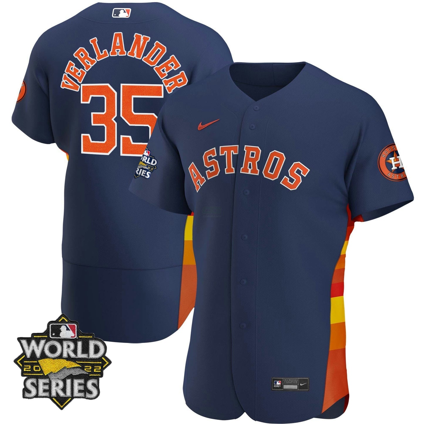 Camisa MLB Men’s Houston Alternativa Azul Marinho 2022 World Series Player Jersey