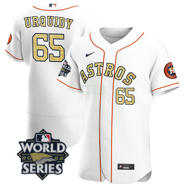 Camisa MLB Men’s Houston Branca Dourada 2022 World Series Jersey