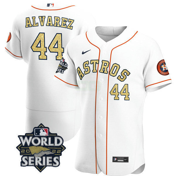 Camisa MLB Men’s Houston Branca Dourada 2022 World Series Jersey