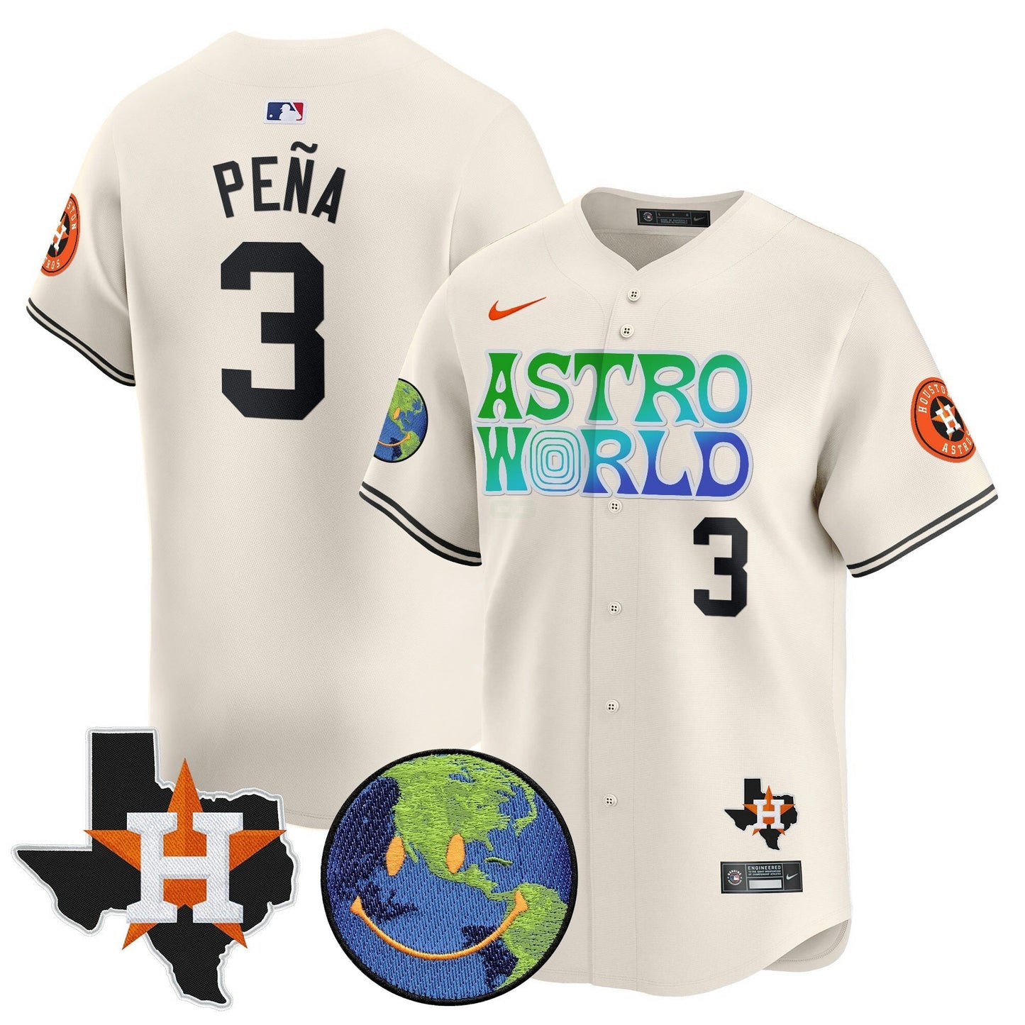 Camisa MLB Men’s Houston Cactus Jack Astro World Vapor Premier Limited Jersey