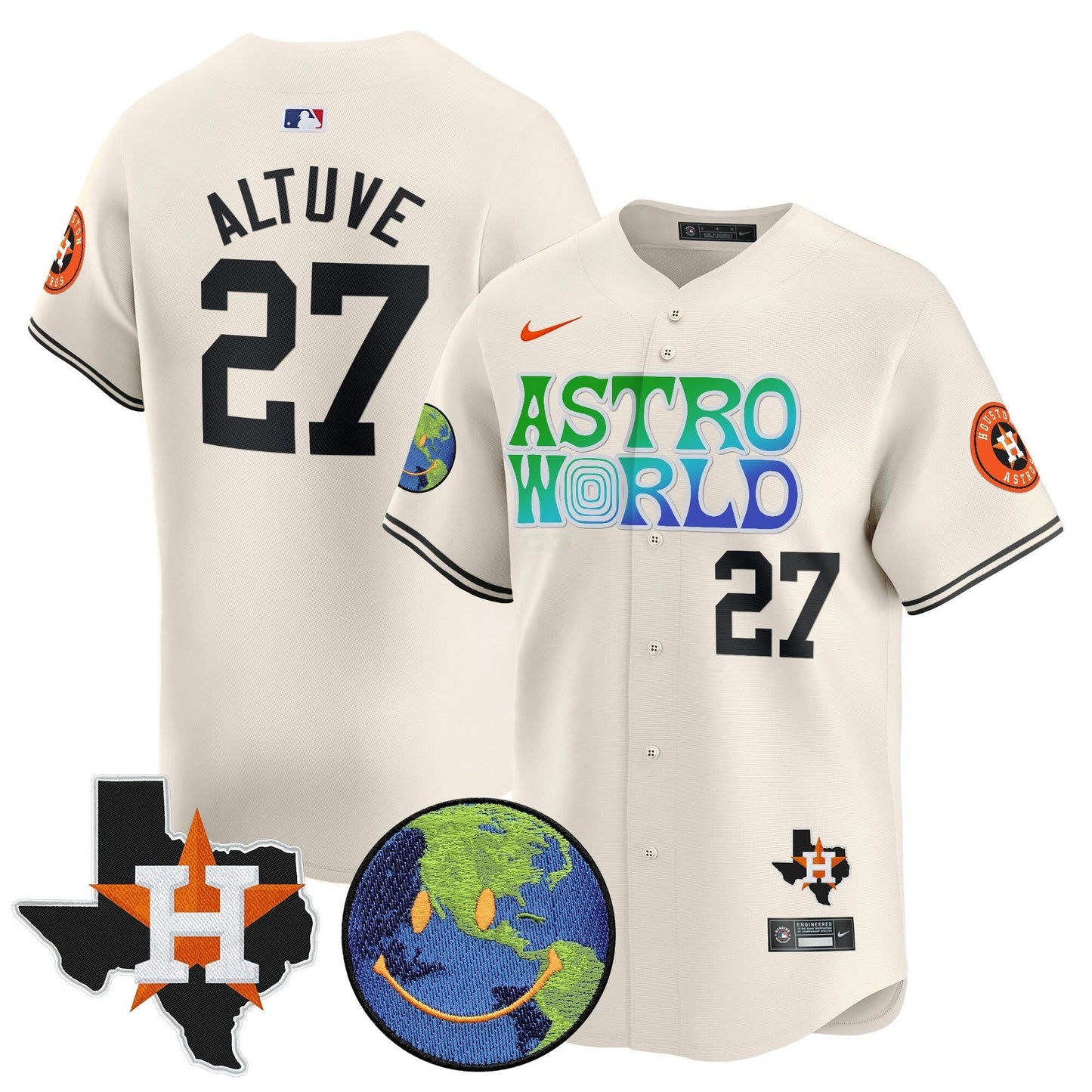 Camisa MLB Men’s Houston Cactus Jack Astro World Vapor Premier Limited Jersey
