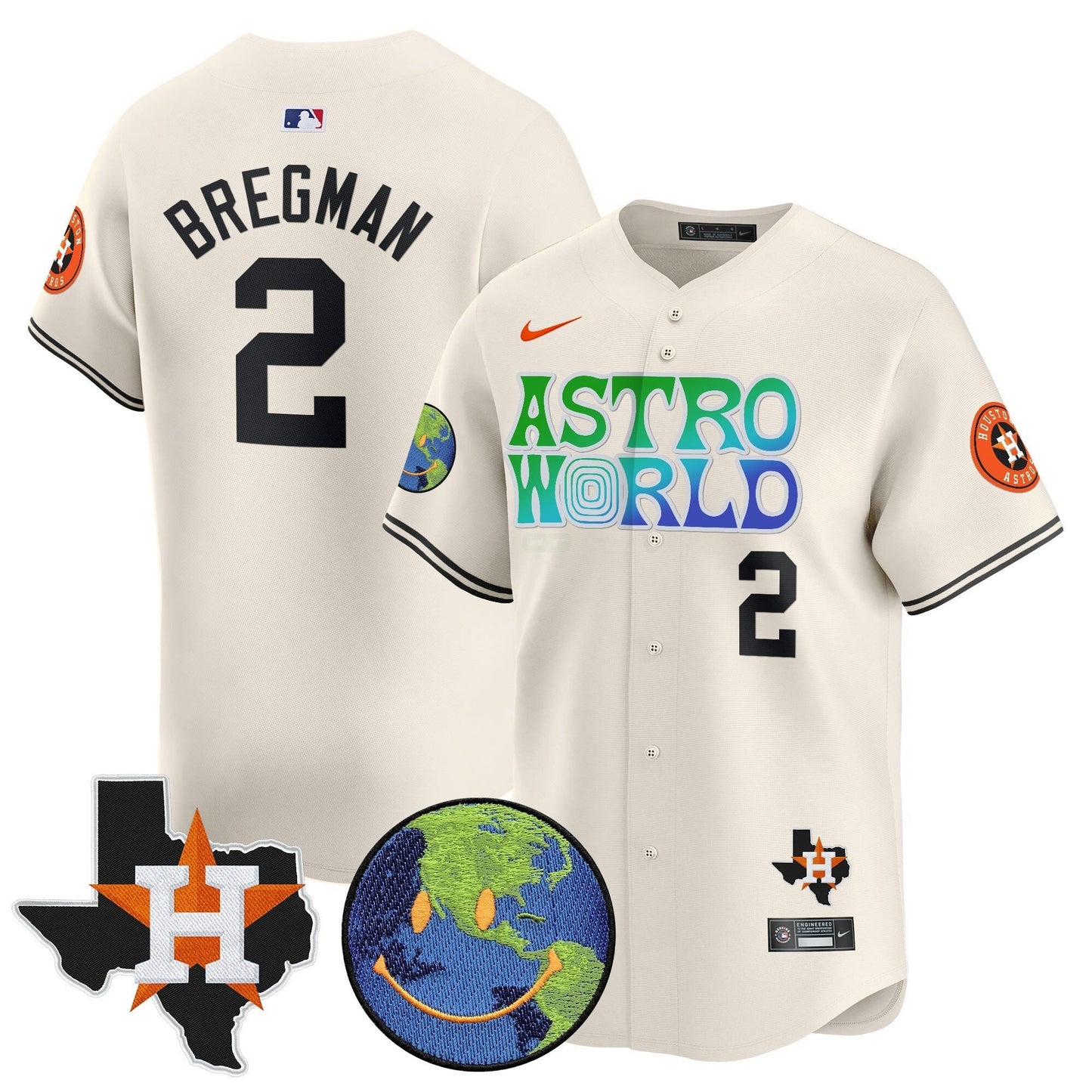 Camisa MLB Men’s Houston Cactus Jack Astro World Vapor Premier Limited Jersey