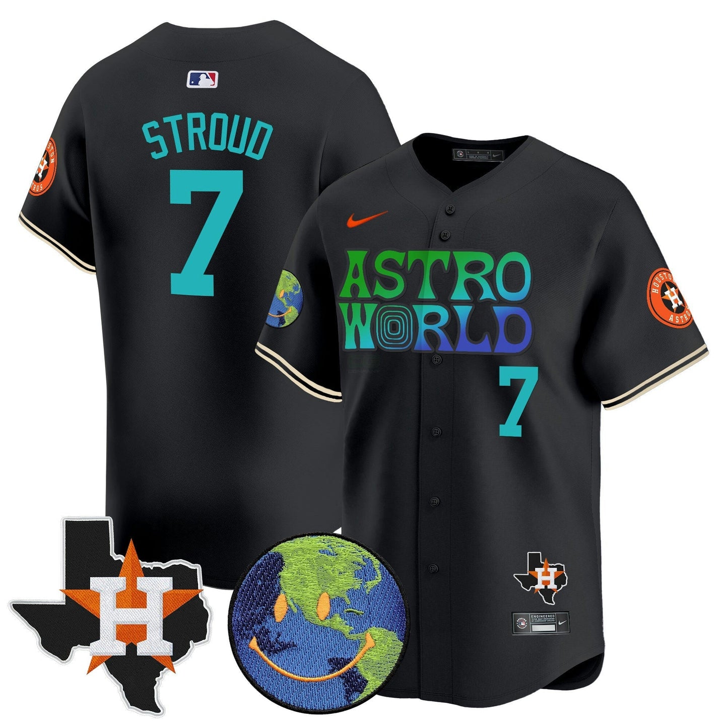 Camisa MLB Men’s Houston Cactus Jack Astro World Vapor Premier Limited Jersey