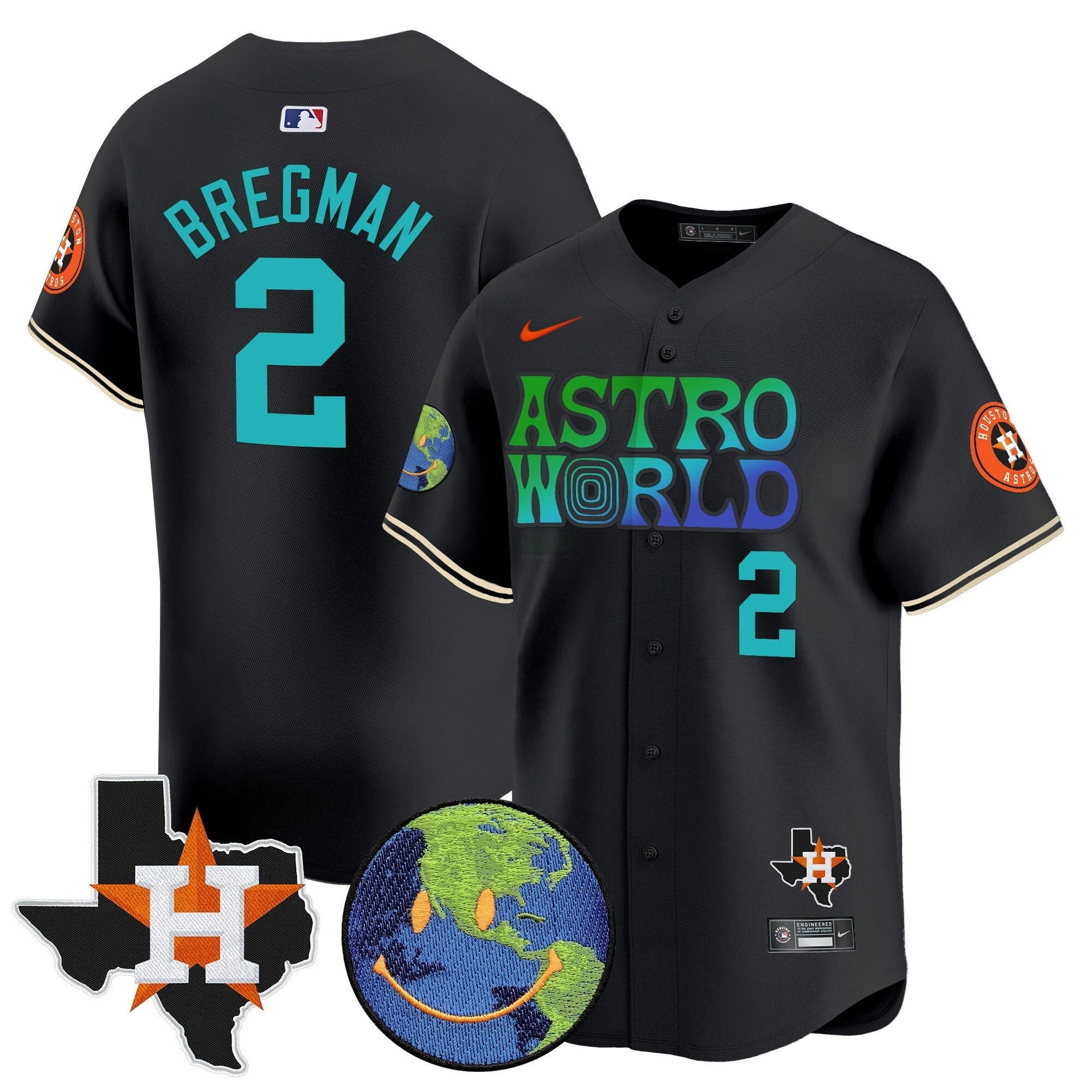 Camisa MLB Men’s Houston Cactus Jack Astro World Vapor Premier Limited Jersey