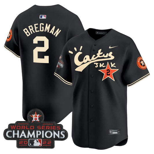 Camisa MLB Men’s Houston Cactus Jack Champions Patch Vapor Premier Limited Jersey