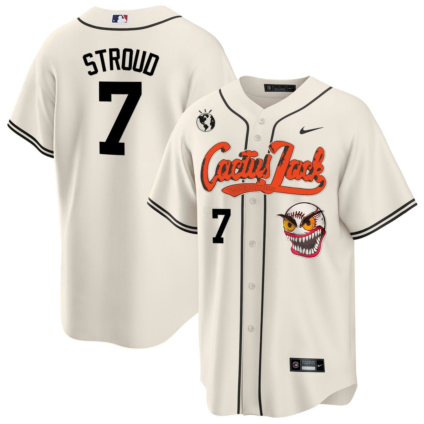 Camisa MLB Men’s Houston Cactus Jack Cool Base Jersey – Stitched