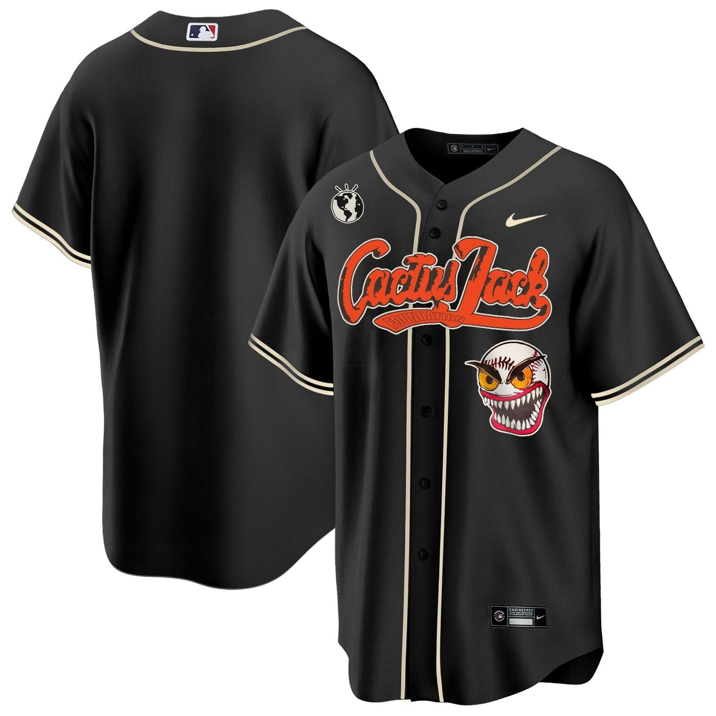 Camisa MLB Men’s Houston Cactus Jack Cool Base Jersey – Stitched