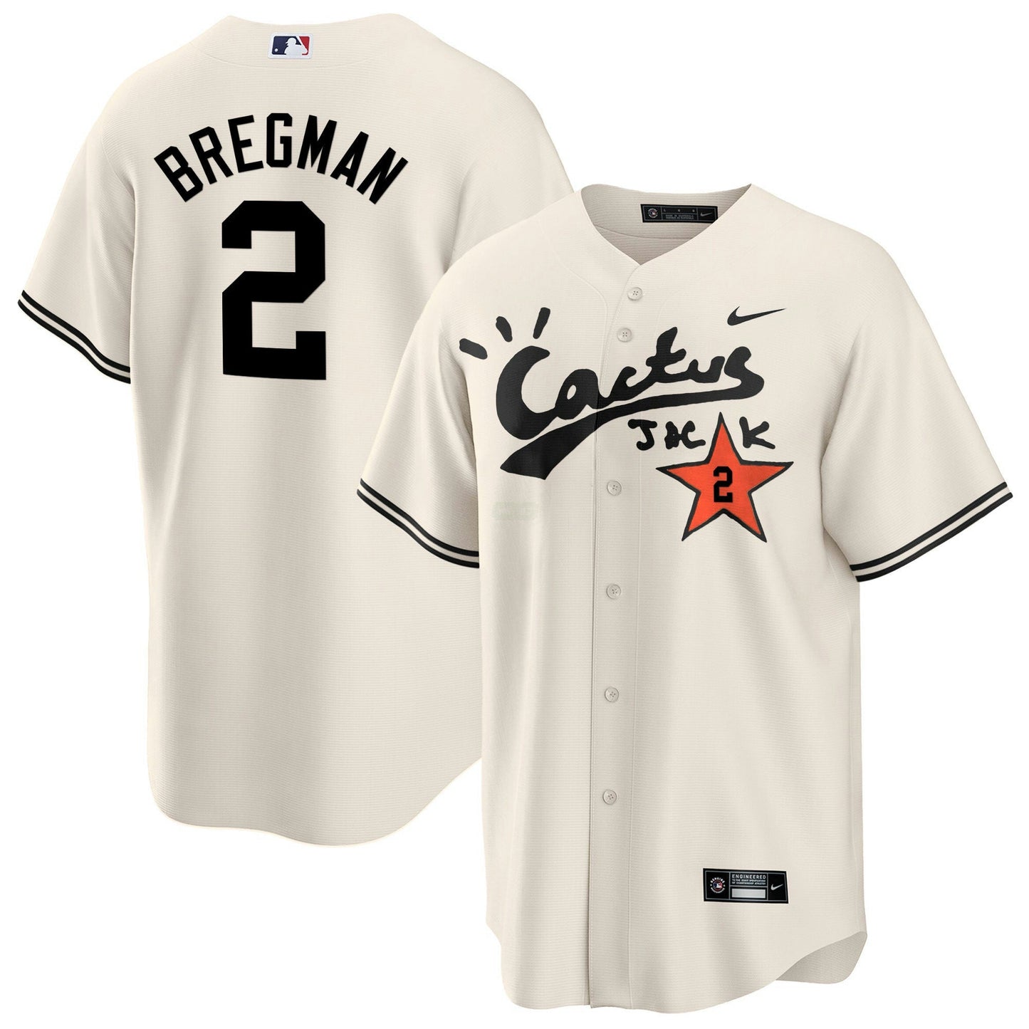 Camisa MLB Men’s Houston Cactus Jack Cool Base Jersey V2 – Stitched