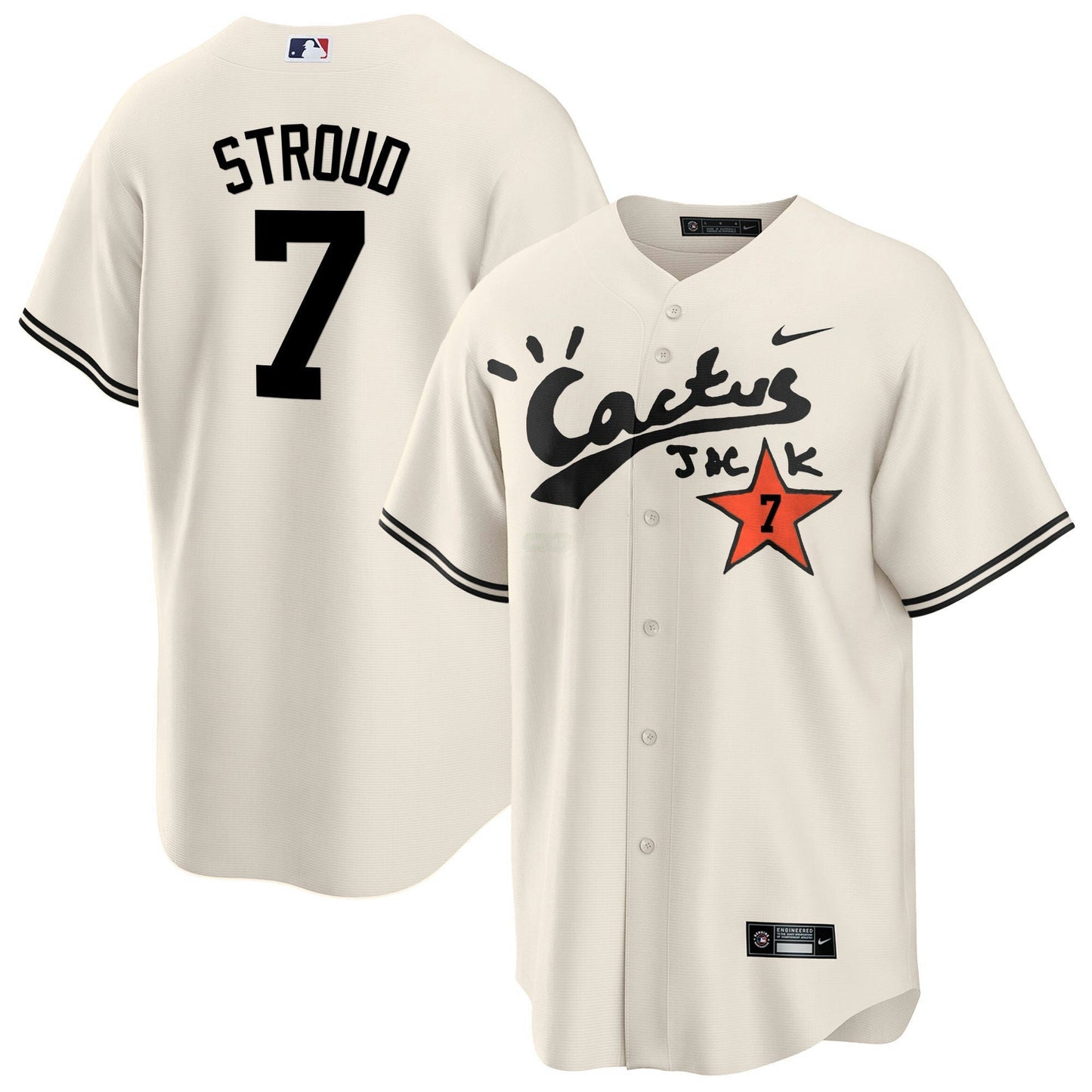 Camisa MLB Men’s Houston Cactus Jack Cool Base Jersey V2 – Stitched
