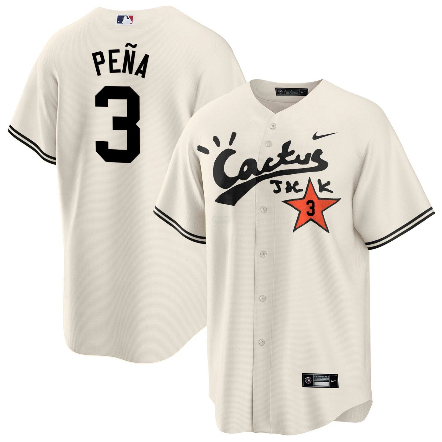Camisa MLB Men’s Houston Cactus Jack Cool Base Jersey V2 – Stitched