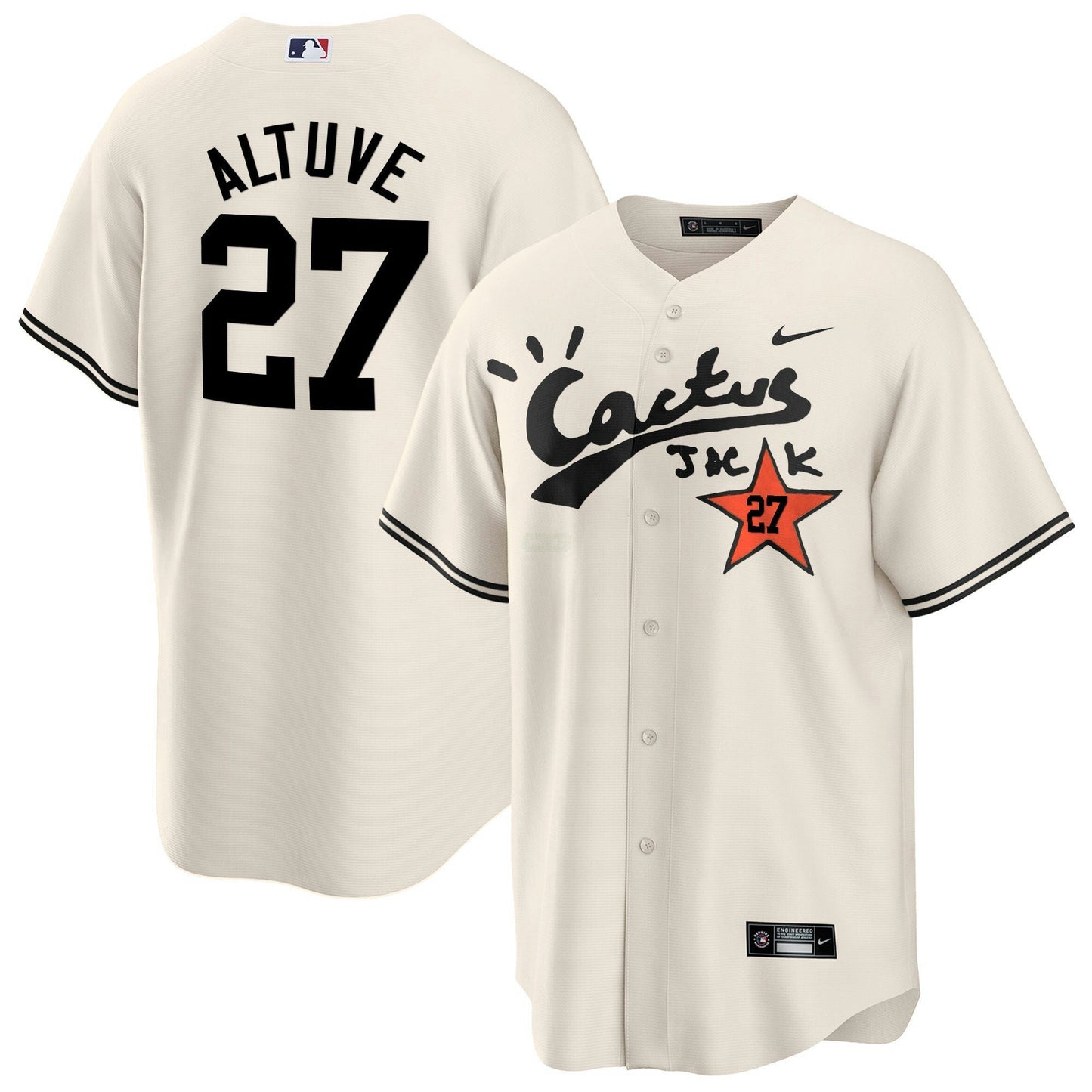 Camisa MLB Men’s Houston Cactus Jack Cool Base Jersey V2 – Stitched