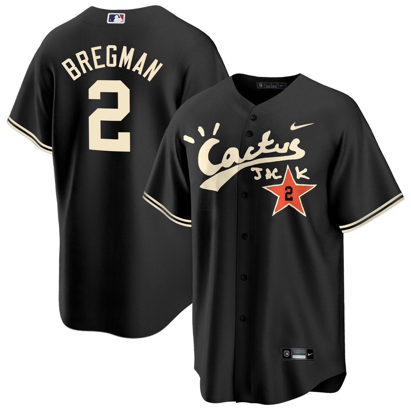Camisa MLB Men’s Houston Cactus Jack Cool Base Jersey V2 – Stitched