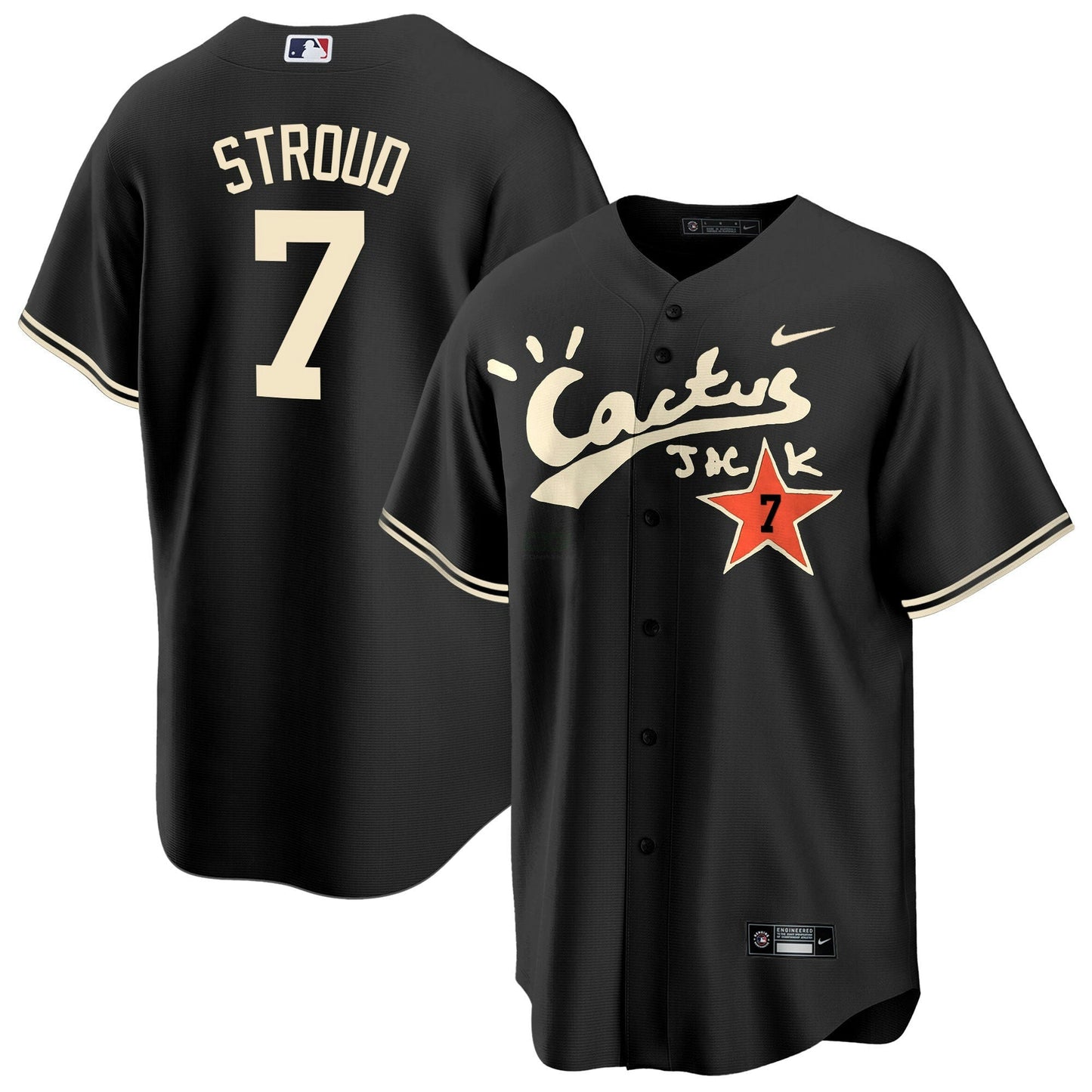 Camisa MLB Men’s Houston Cactus Jack Cool Base Jersey V2 – Stitched