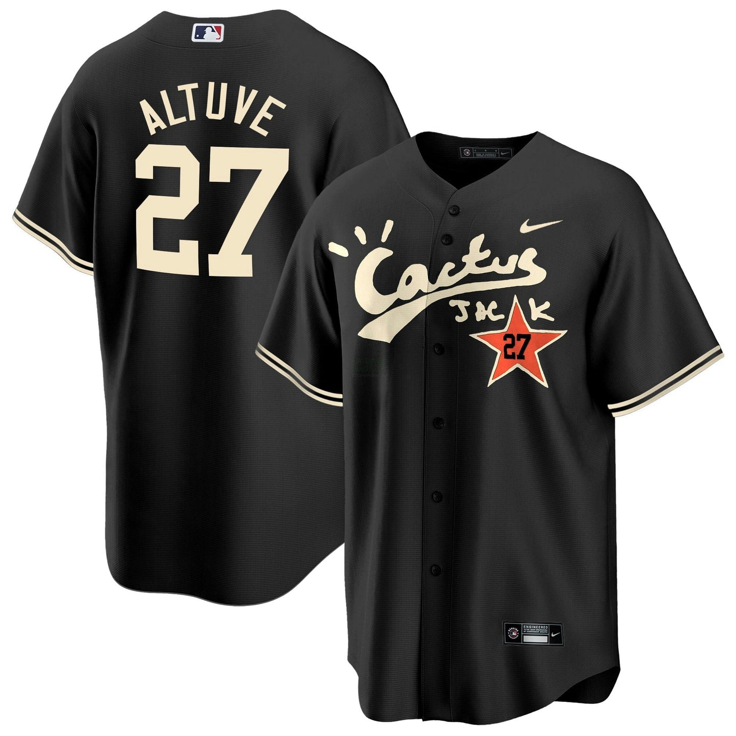 Camisa MLB Men’s Houston Cactus Jack Cool Base Jersey V2 – Stitched