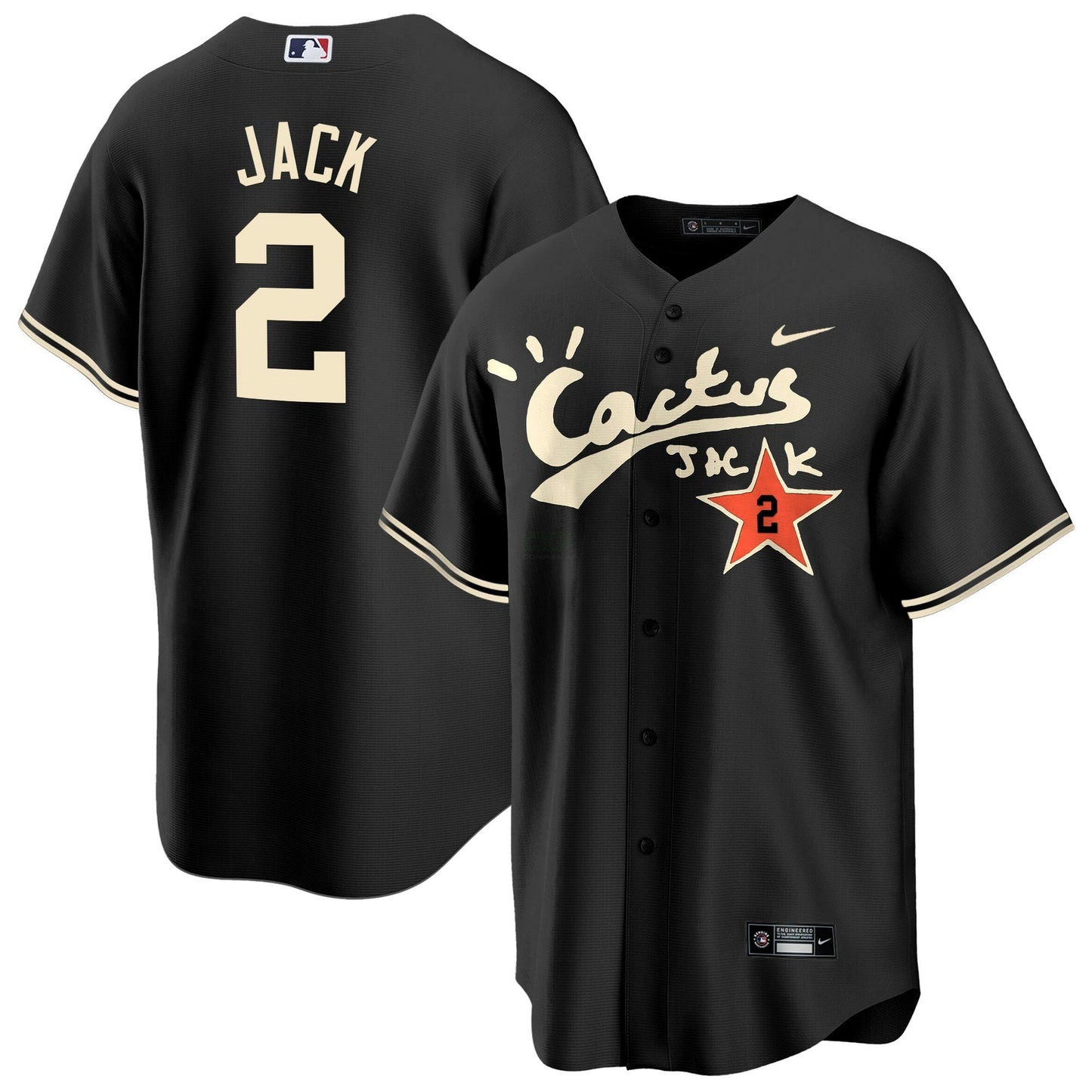 Camisa MLB Men’s Houston Cactus Jack Cool Base Jersey V2 – Stitched