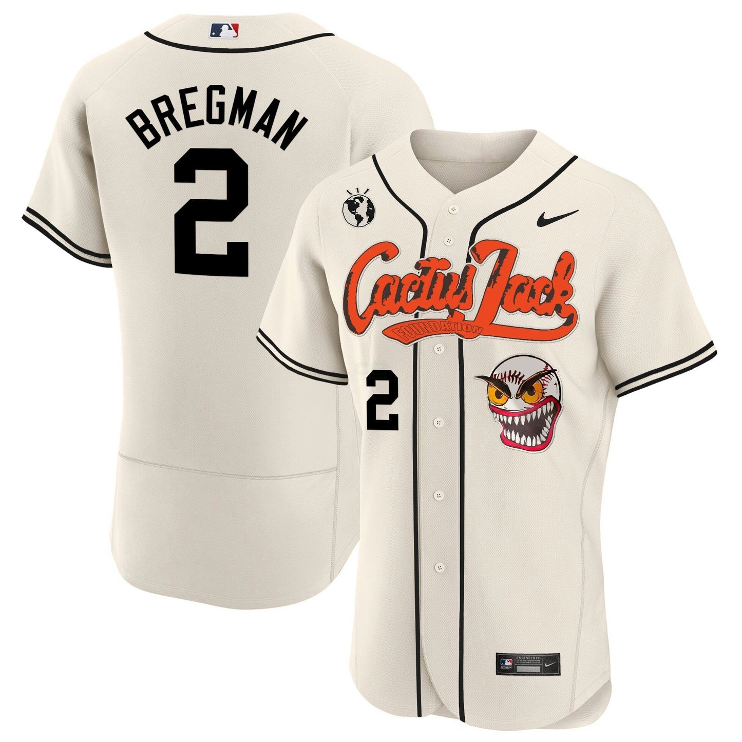 Camisa MLB Men’s Houston Cactus Jack Flex Base Jersey – Stitched