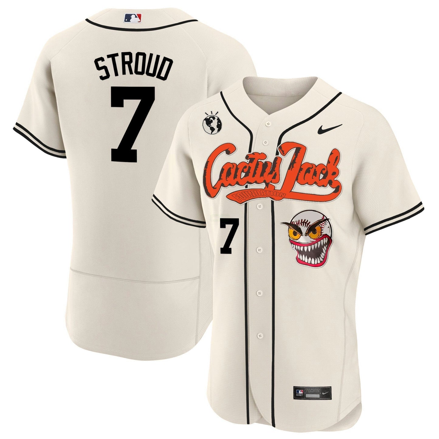 Camisa MLB Men’s Houston Cactus Jack Flex Base Jersey – Stitched