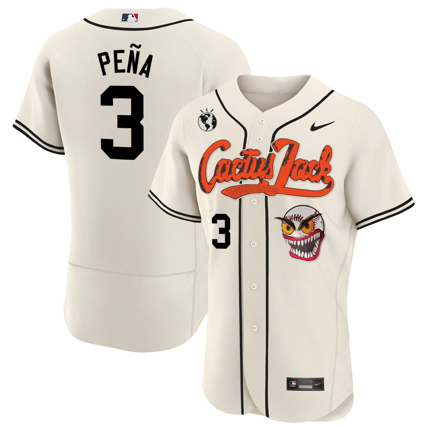 Camisa MLB Men’s Houston Cactus Jack Flex Base Jersey – Stitched