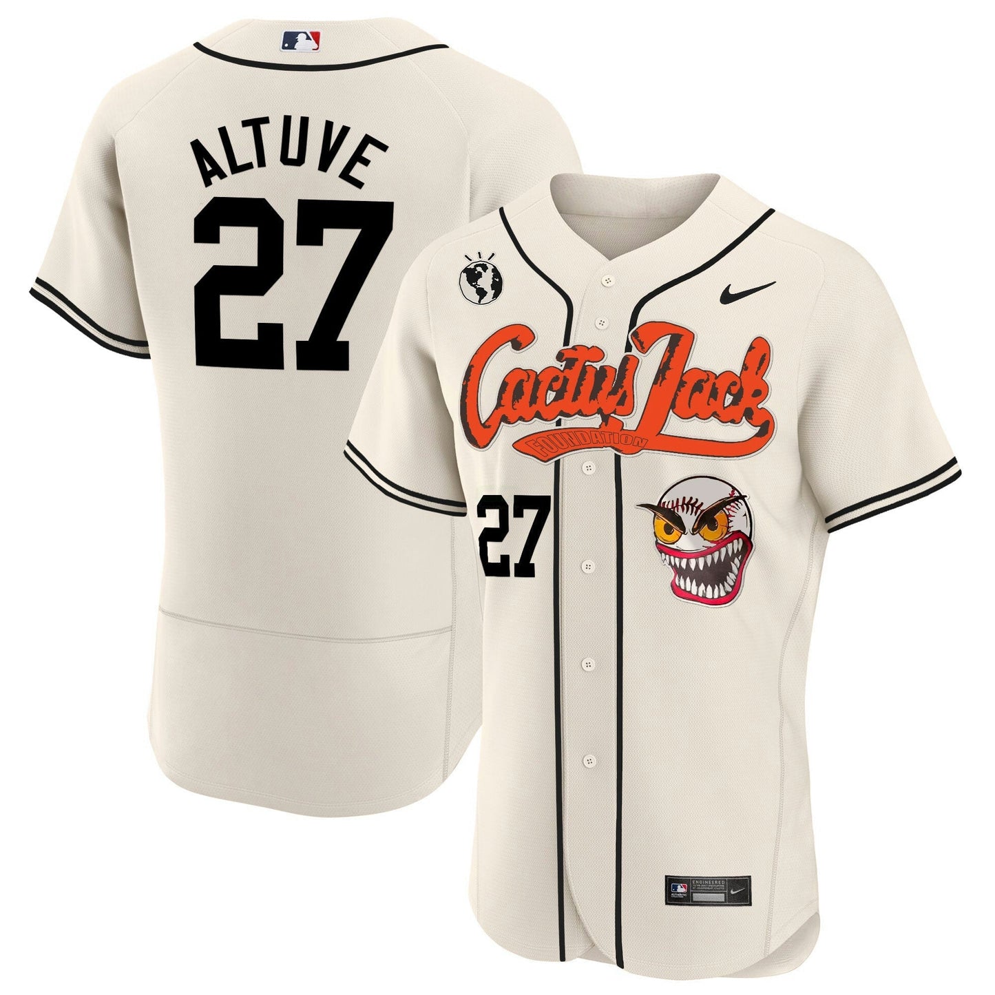 Camisa MLB Men’s Houston Cactus Jack Flex Base Jersey – Stitched