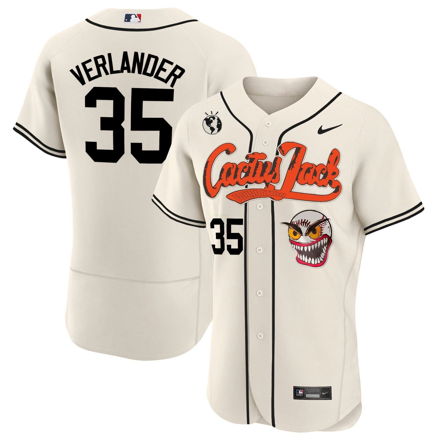 Camisa MLB Men’s Houston Cactus Jack Flex Base Jersey – Stitched