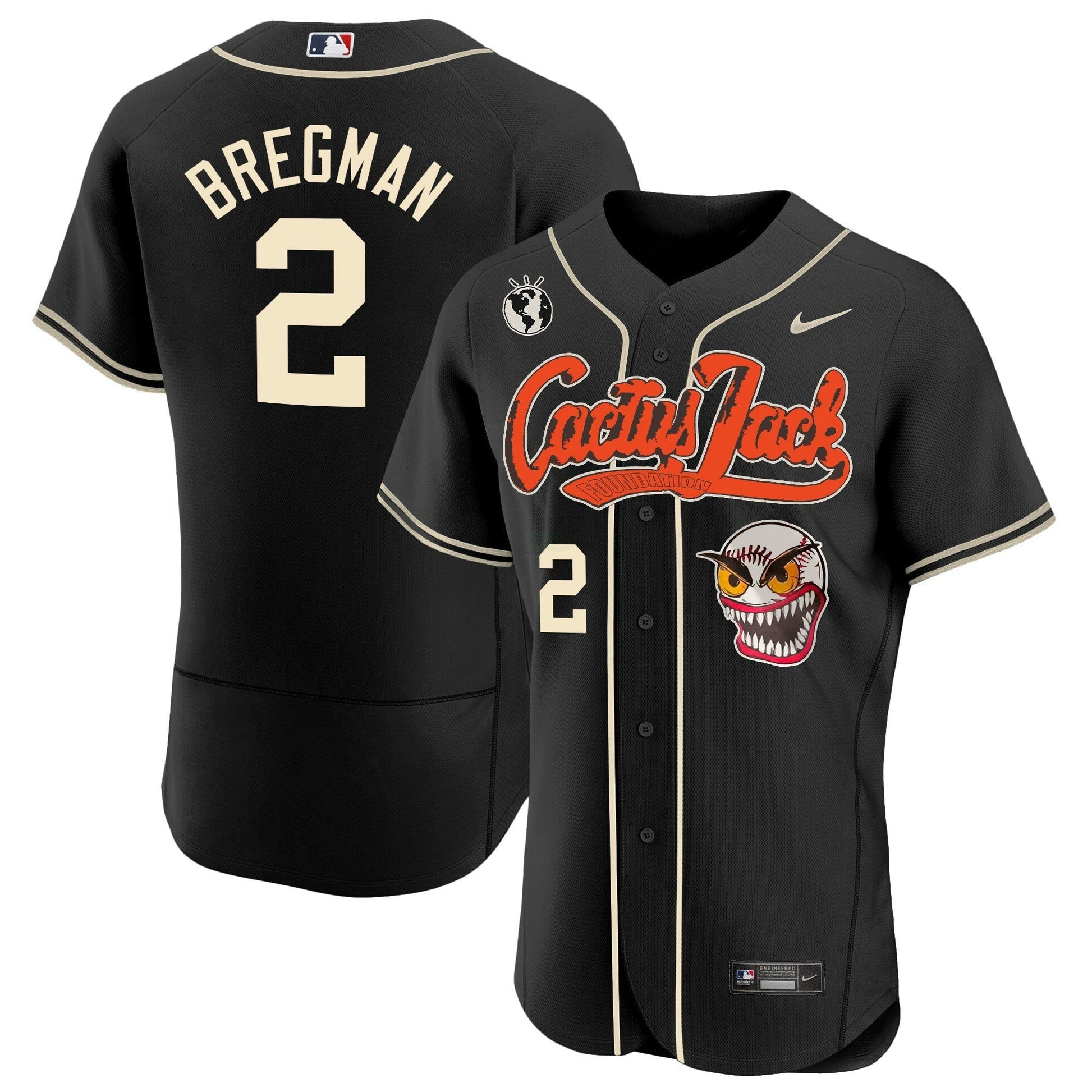Camisa MLB Men’s Houston Cactus Jack Flex Base Jersey – Stitched