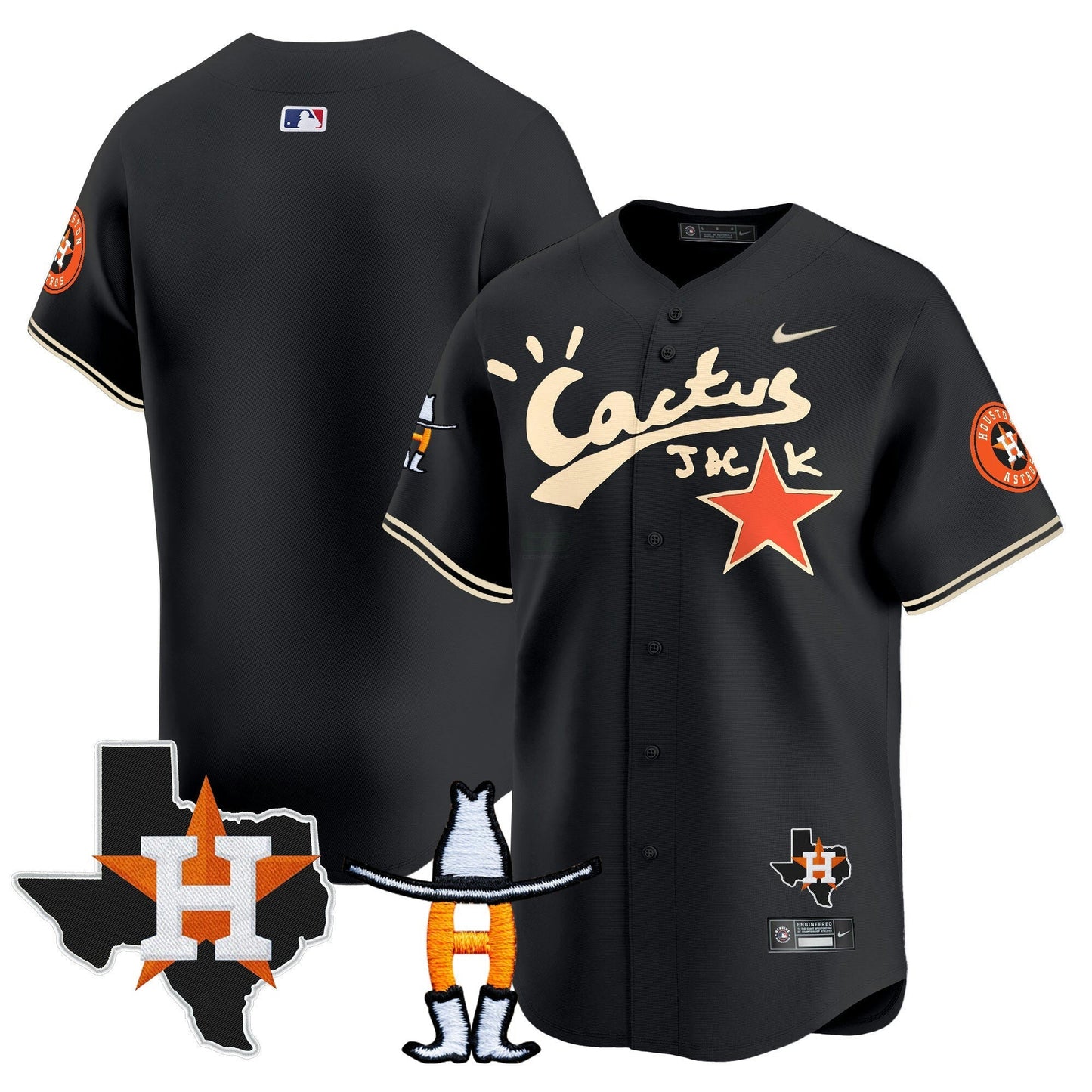 Camisa MLB Men’s Houston Cactus Jack Houston Rodeo Patch Vapor Premier Limited Jersey