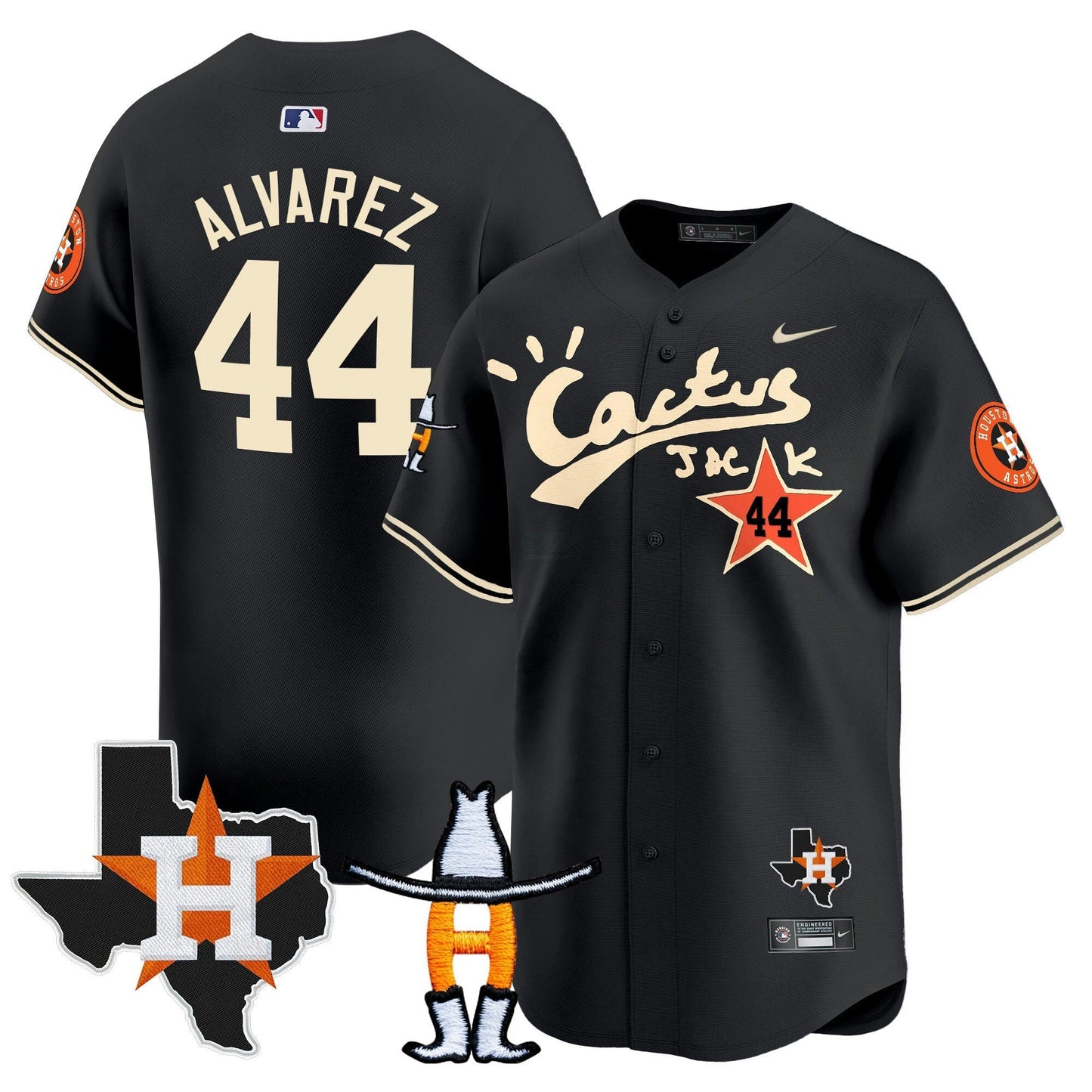 Camisa MLB Men’s Houston Cactus Jack Houston Rodeo Patch Vapor Premier Limited Jersey