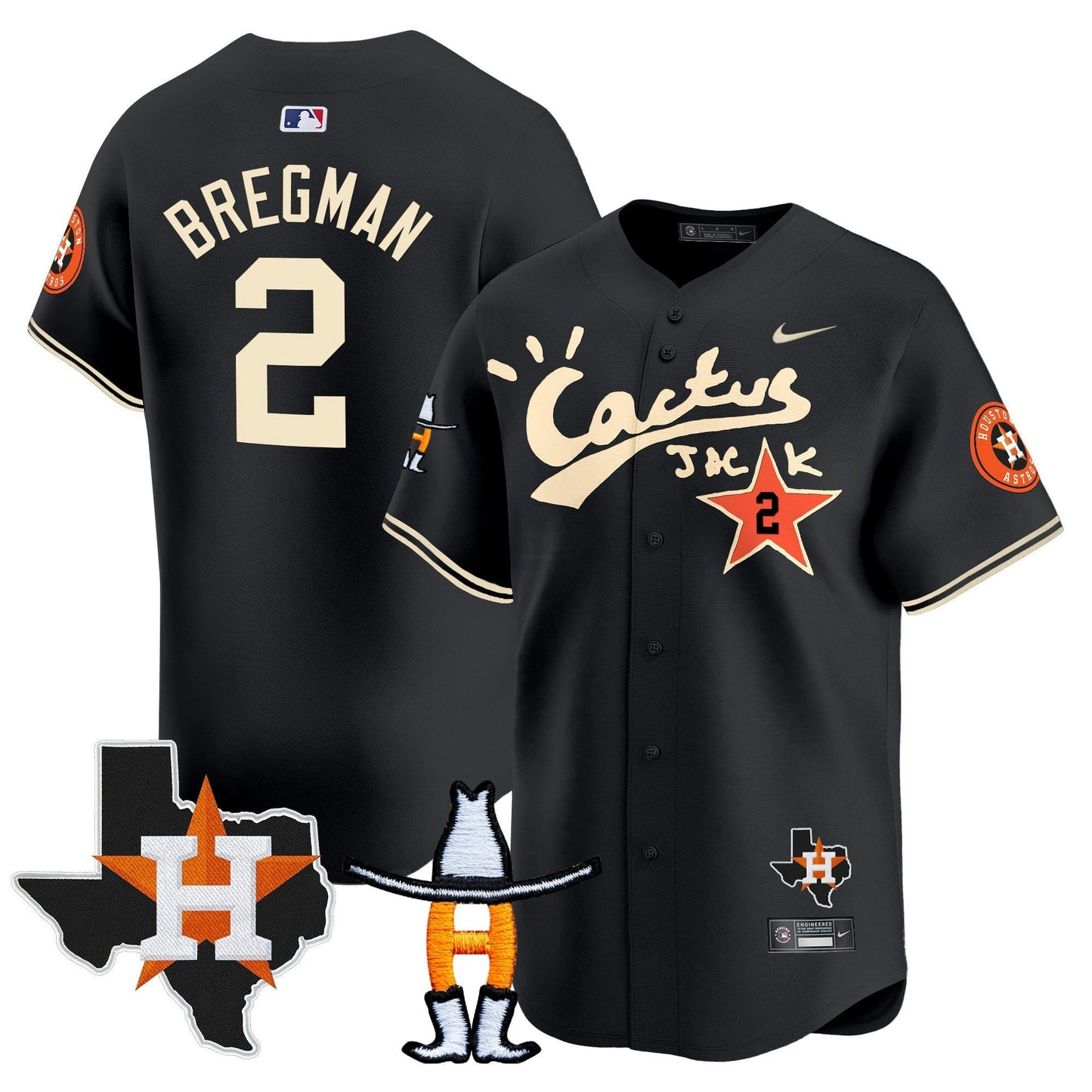 Camisa MLB Men’s Houston Cactus Jack Houston Rodeo Patch Vapor Premier Limited Jersey
