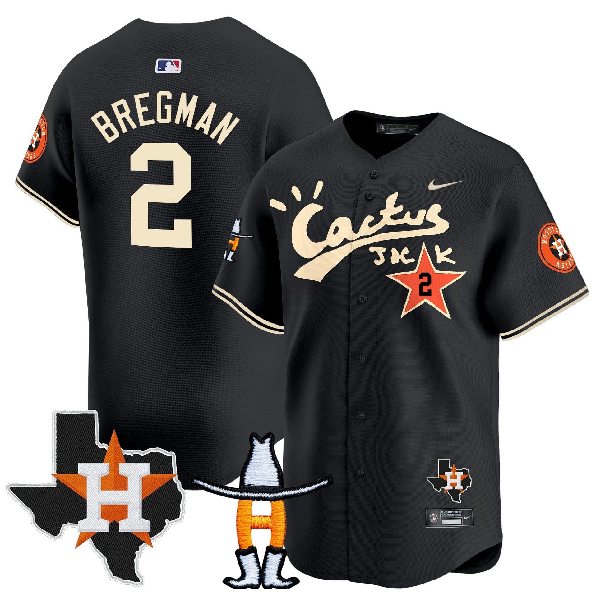 Camisa MLB Men’s Houston Cactus Jack Houston Rodeo Patch Vapor Premier Limited Jersey